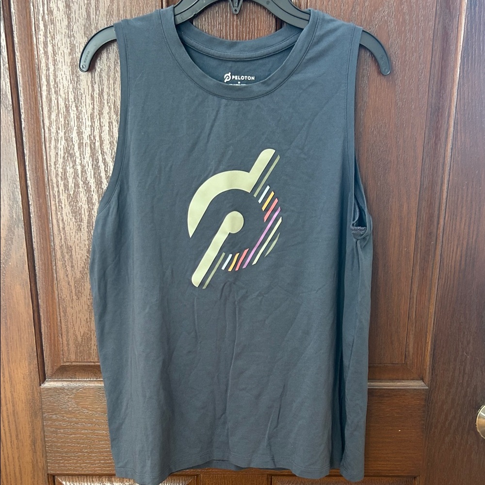 Peloton Charcoal Tank with Multicolor Logo